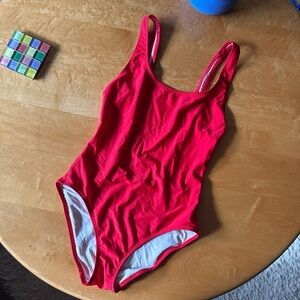 Solid & Striped Red One Piece